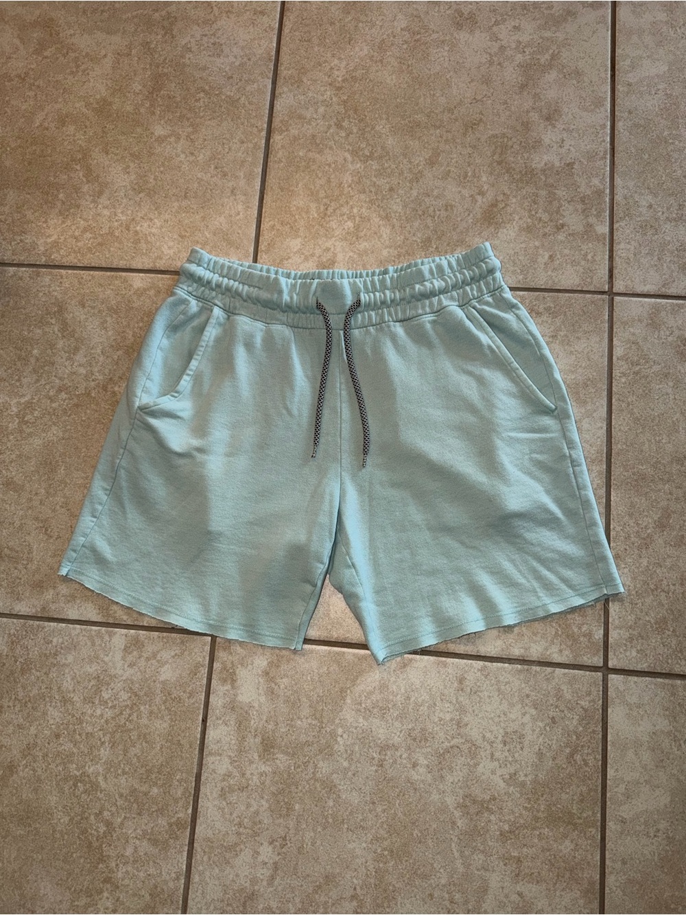 San Francisco Vintage Aqua Light Blue Gray Athletic Sweat Shorts